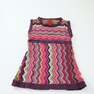 Missoni for Target Girls Pink Purple Chevron Sleeveless Knit Tunic Dress…